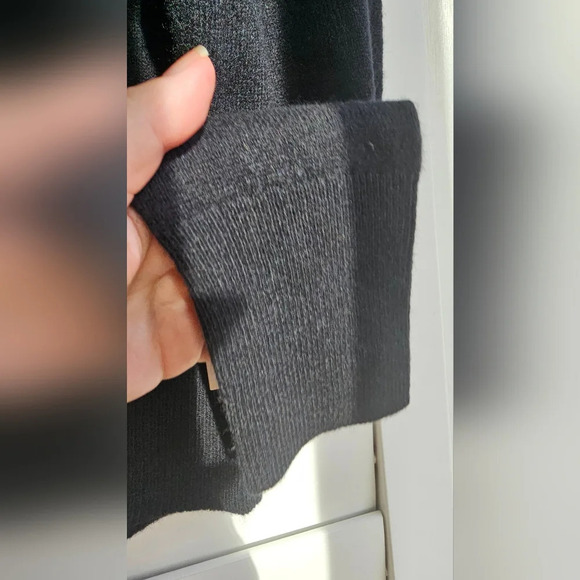 Rachel Zoe 100% Cashmere Sweater Pullover Knit Top Black  2ply cashmere size M - Picture 4 of 5